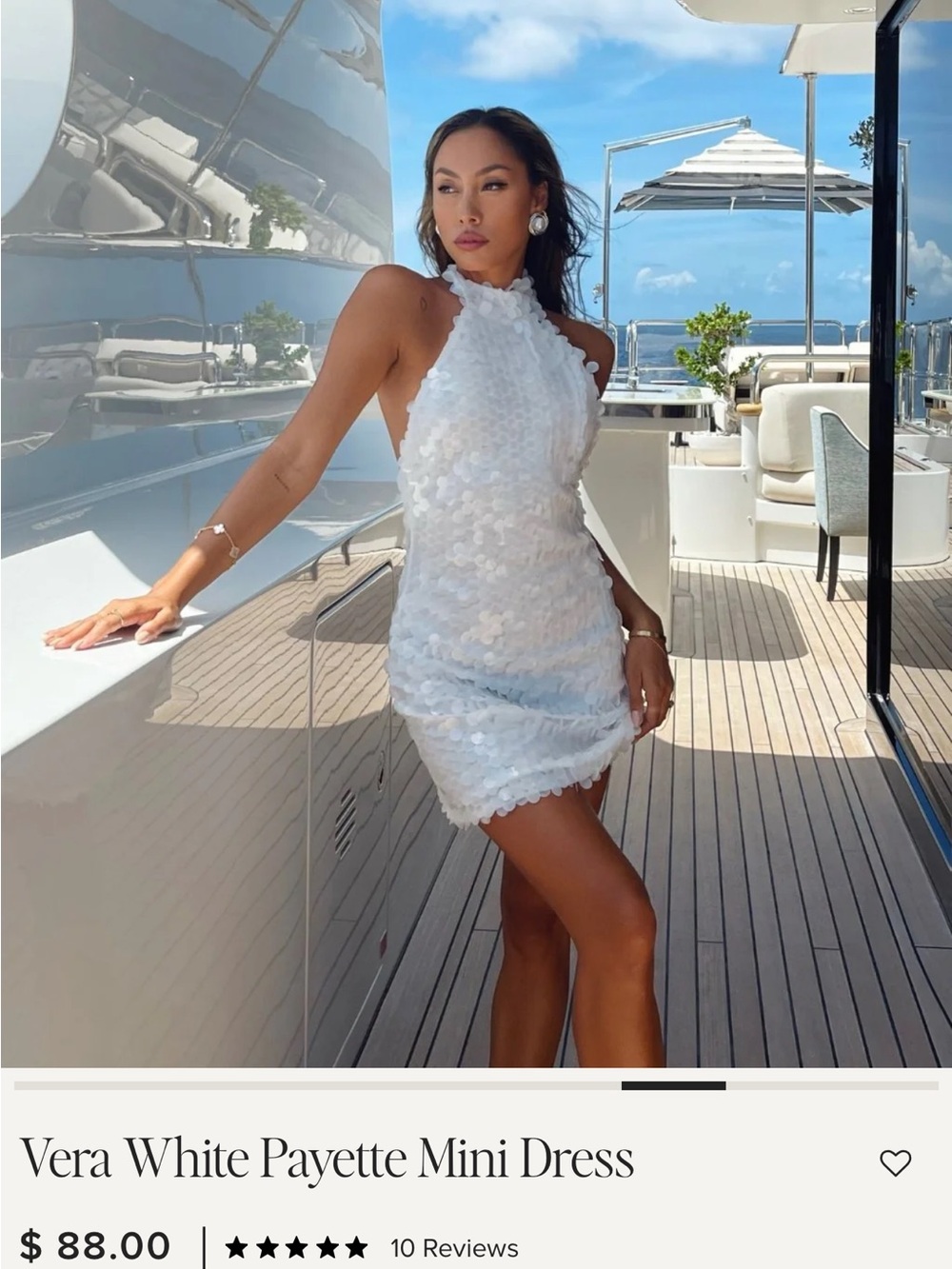 NWT 12th Tribe Sequin”Vera White Payette Mini Dress” - Picture 3 of 7